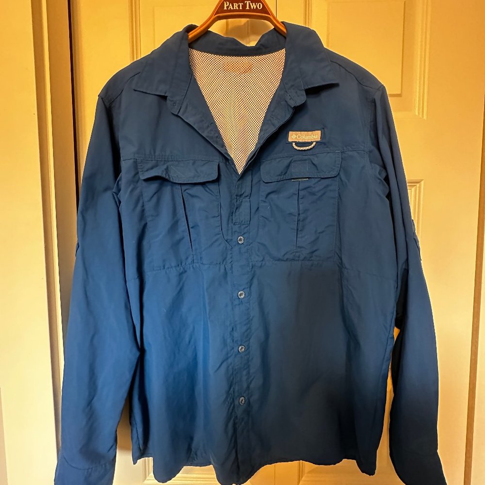 Men's Blue Columbia Omni Shield Shirt